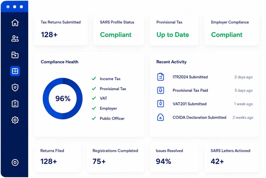 SARS tax services Gauteng tax compliance support