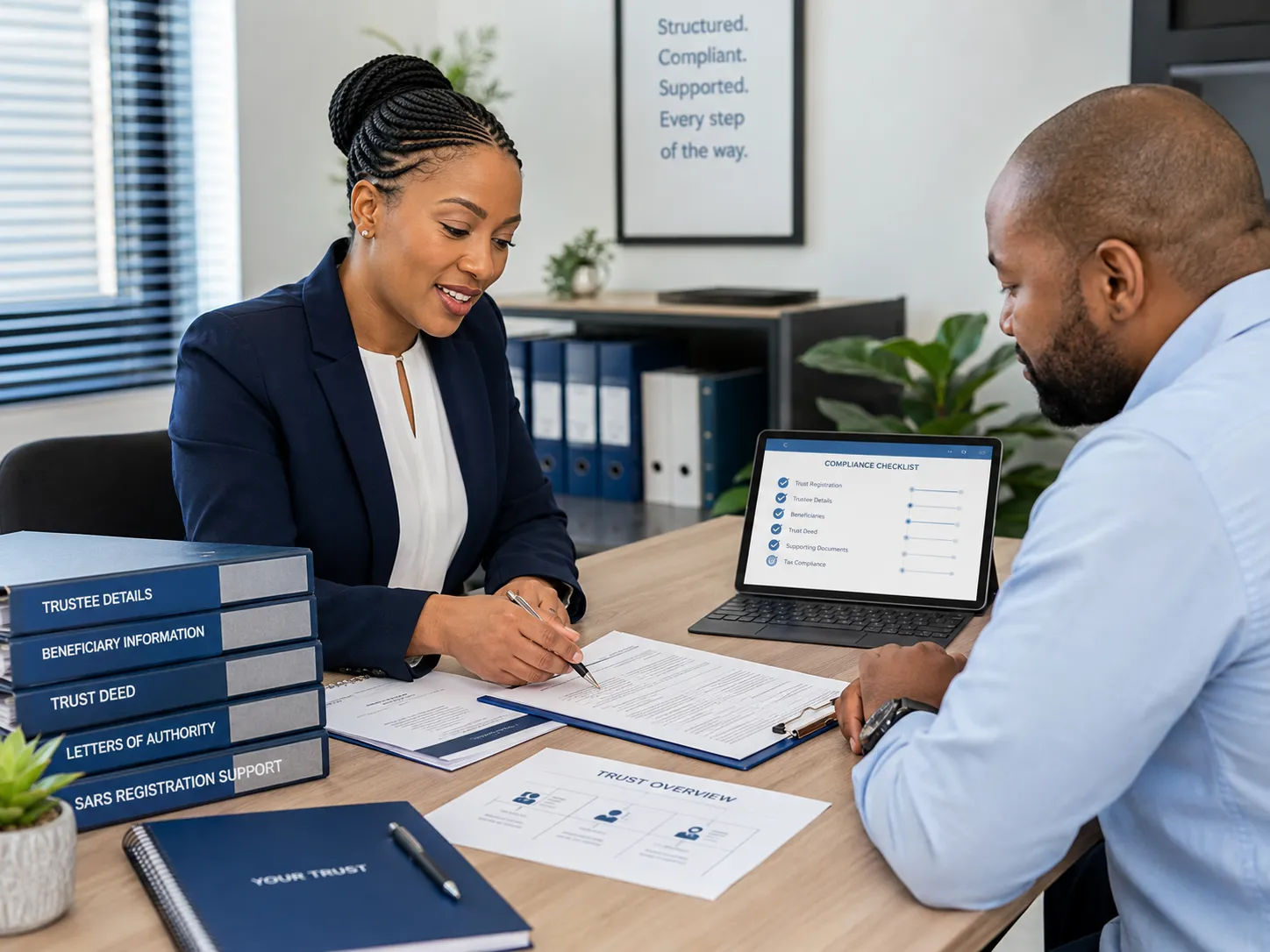 trust tax administration South Africa trustee beneficiary support